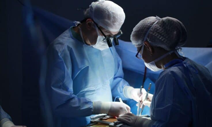 Surgeons perform a procedure on their patient. This surgery could result in fresh human biospecimens, which could be used to fulfill prospective collections.